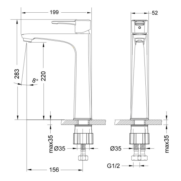 смеситель для раковины без донного клапана lemark evitta lm0509c