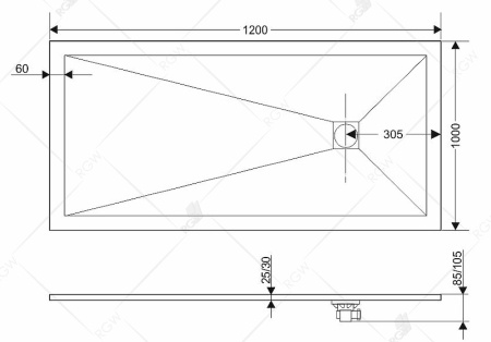 душевой поддон из искусственного камня rgw stone tray st-tr 120x90 16152912-11 терракот