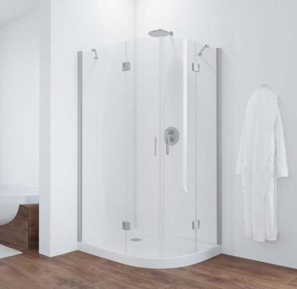 душевой уголок vegas glass afs-f 120*80 07 01 профиль матовый хром, стекло прозрачное