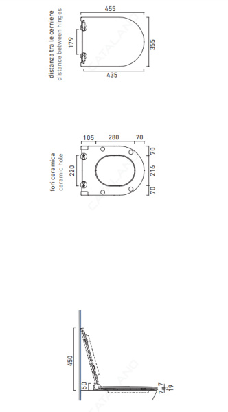сиденье для унитаза catalano 5scstpcs быстросъемное плавноопускающееся цемент матовый