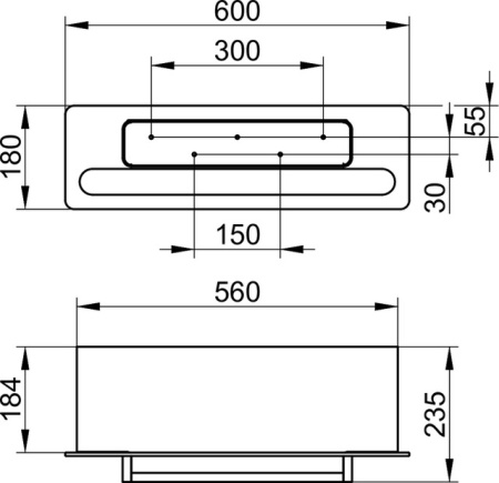 полочка для полотенец keuco edition 400 11575 170011 600 mm алюминий серебристый анодированный \ антрацит