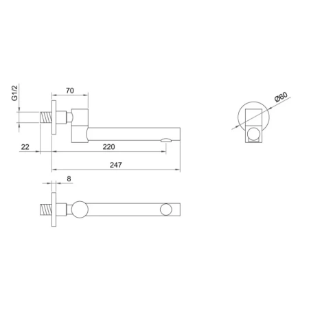 душевой комплект berges nardis 3r 071013 230 мм, со смесителем, хром