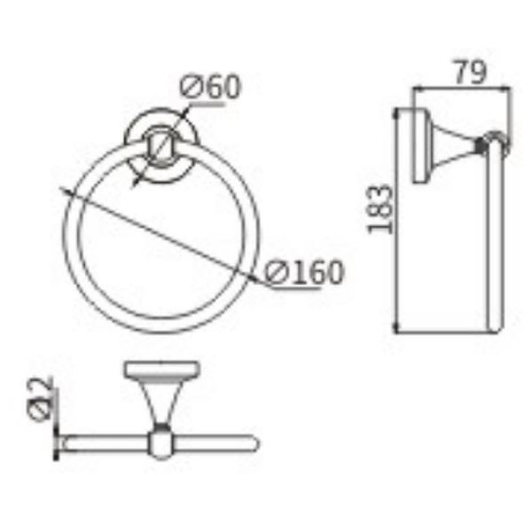 Кольцо для полотенец CeramaLux Luxury 57506 Черное Золото