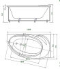 акриловая ванна aquatek бетта 160x97 l bet160-0000027 без гидромассажа с фронтальной панелью с каркасом (разборный) со слив-переливом