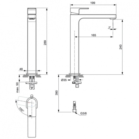 смеситель для раковины ideal standard edge a7115aa