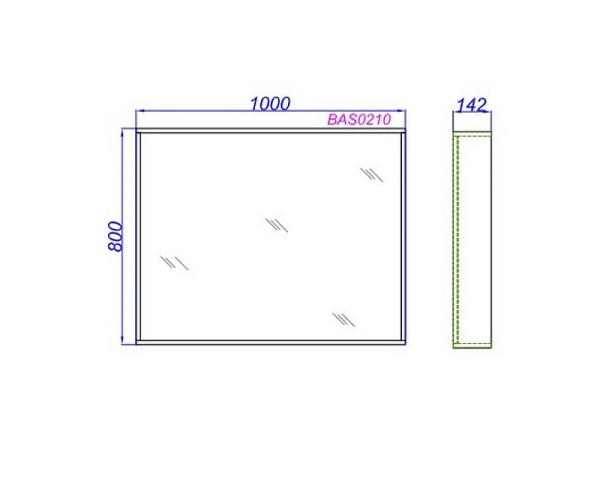 зеркало aqwella basic 100 bas0210dz дуб золотой