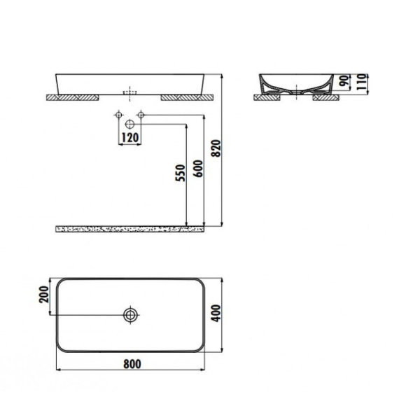 раковина-чаша creavit ultra 80 ul080-00cb00e-0000, цвет белый