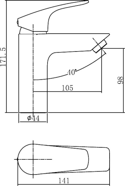 смеситель для раковины aquanet static af330-10b 261820, черный