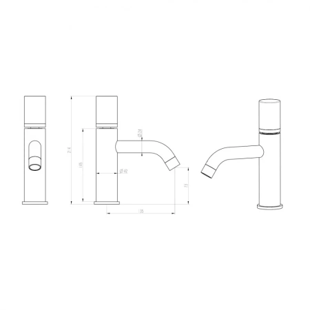 смеситель для раковины boheme stick 121-wb белый матовый черный