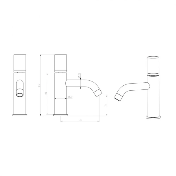 смеситель для раковины boheme stick 121-wb белый матовый черный