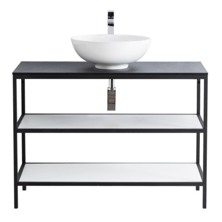 консоль под раковину cezares cadro 100 cadro-100/46/58-2c-so-met-st черная матовая