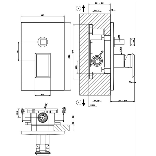смеситель для душа gessi eleganza 46079#706 для душа