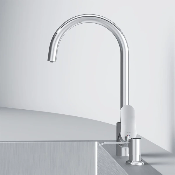 смеситель для кухни с фильтром am.pm like f8007t00, цвет хром