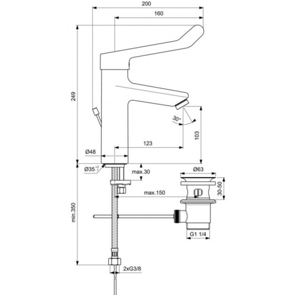 смеситель для раковины ideal standard ceraplus 2.0 bc105aa