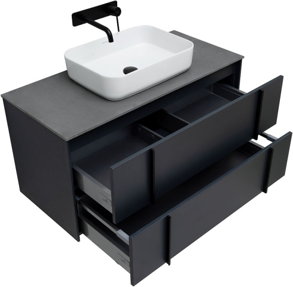тумба под раковину allen brau reality 100 1.32007.am подвесная антрацит матовый