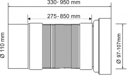 гофра для унитаза 33-95 см mcalpine mrwc-f33p