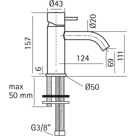 смеситель для раковины huber lynox lx000544d1