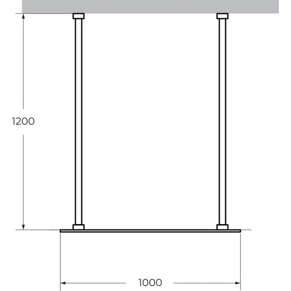 душевая перегородка cezares liberta liberta-l-2-100-120-gr-cr 100 см, профиль хром, стекло графитовое