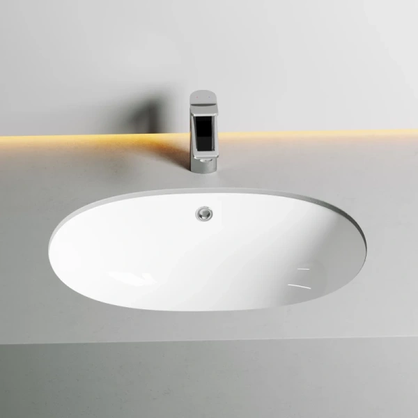 раковина ceramicanova element cn6044 встраиваемая, снизу, 56.5x38.5 см, белая