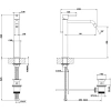 смеситель gessi via tortona 18605#149 для раковины, высокий, с изливом 211 мм, с донным клапаном, цвет finox