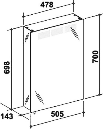 зеркальный шкаф keuco royal t1 r 50 см 12601 171101