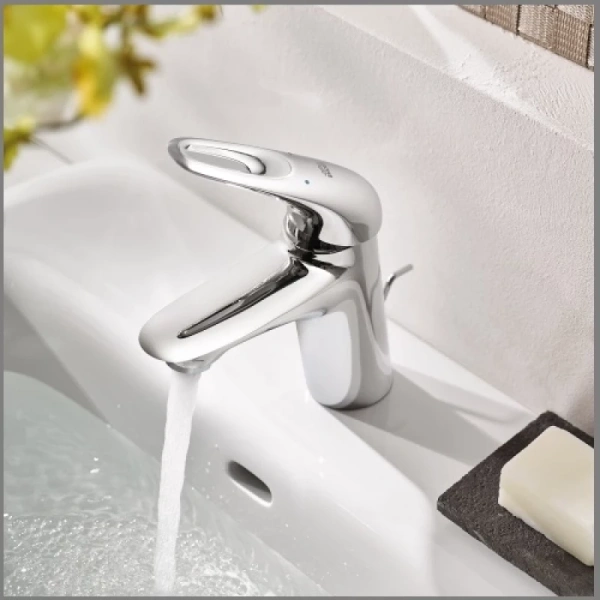 смеситель для раковины с донным клапаном coolstart grohe eurostyle new 23374003