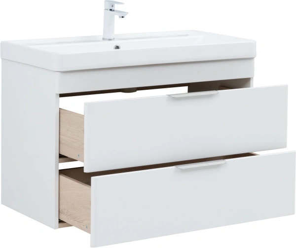 тумба под раковину aquanet ирис new 00336311 88.9x45.7 см, белый глянец