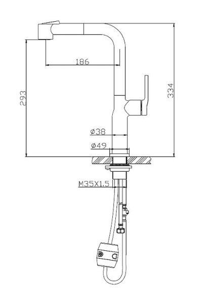 смеситель для кухни belbagno bb-lam60-in сатин