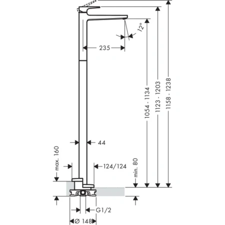 смеситель для отдельностоящей раковины hansgrohe metropol 32530000