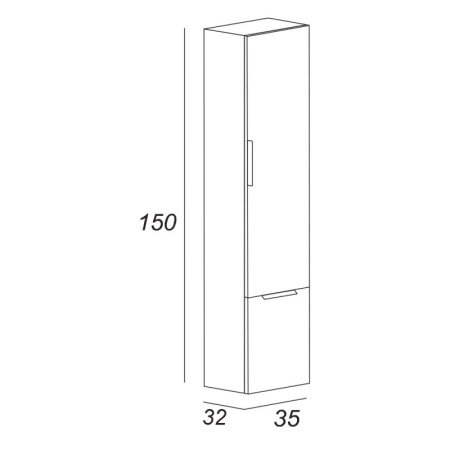 шкаф-пенал 35х150 cezares urban 55184, цвет grigio opaco