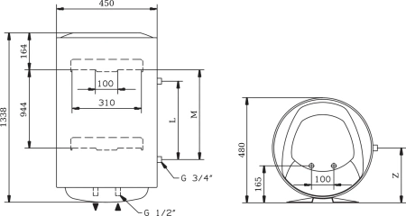 водонагреватель ariston pro1 r abs 150 v