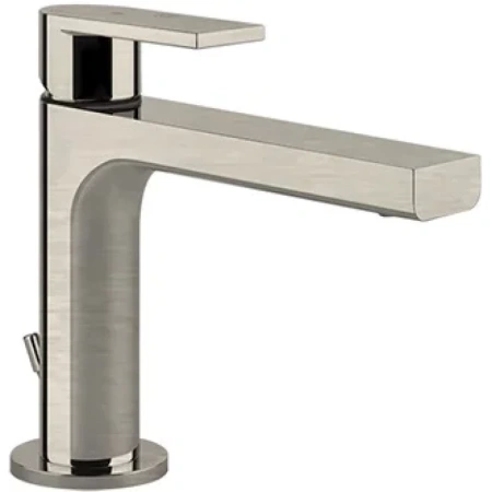 Смеситель Gessi Via Manzoni 38602#149 для раковины, с изливом 128 мм, с донным клапаном, цвет Finox