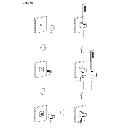 душевой гарнитур aquame savona aqm8712mb цвет черный матовый