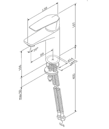 смеситель для раковины am.pm gem f90a02122 черный