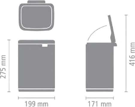мусорное ведро brabantia bo 222344 4 л, белое