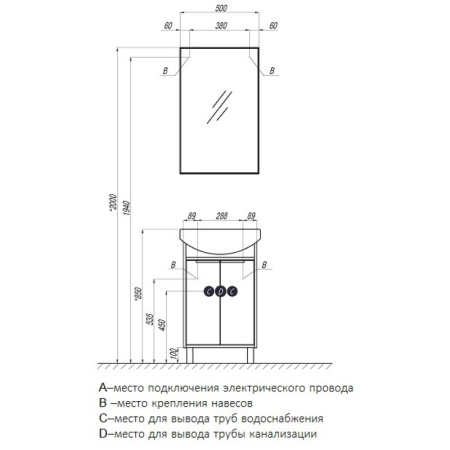 Зеркало Акватон Рико 1A216302RI010 50х80 см