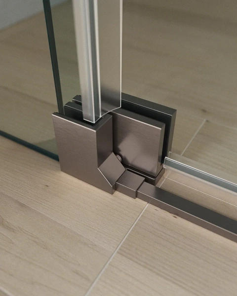 душевой уголок cezares slider slider-a-2-80/90-c-gm 80-90x80-90 см, профиль оружейная сталь матовый, стекло прозрачное