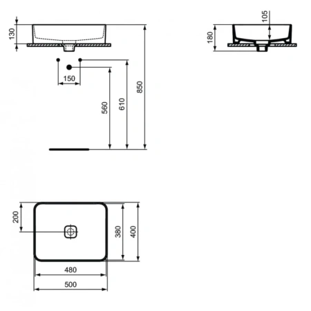 раковина чаша ideal standard strada ii 50 см (t296701)