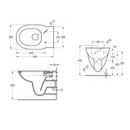 комплект подвесной унитаз + система инсталляции roca debba round 893104980