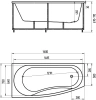 акриловая ванна aquatek пандора 160х75 l pan160-0000038 без гидромассажа с фронтальной панелью с каркасом (разборный) со слив-переливом