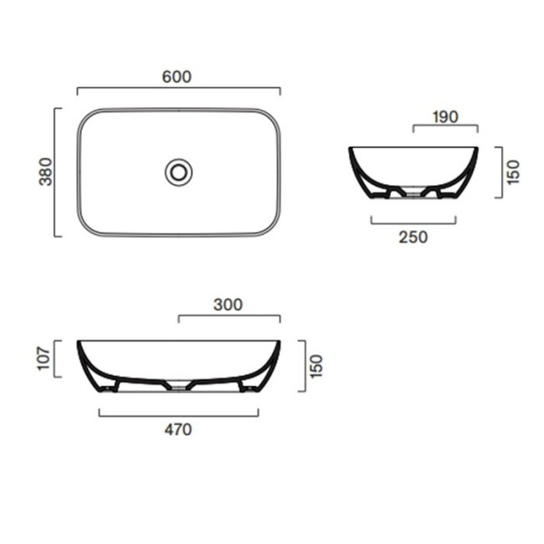 раковина catalano green 0422610032 60 настольная h15 tortora матовый