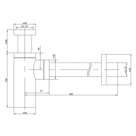 сифон для раковины timo 958/03l черный матовый