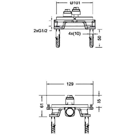 скрытая часть для смесителя bravat built-in d9102n-eng