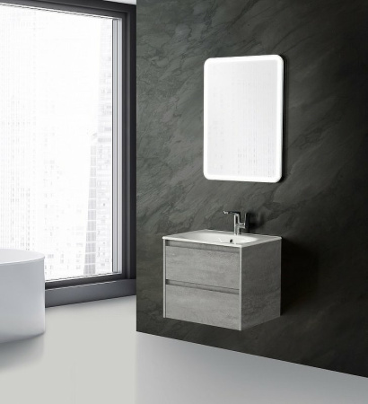 тумба под раковину belbagno kraft 60 kraft-600-2c-so-cg подвесная cemento grigio