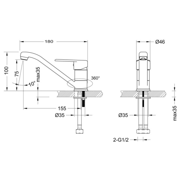 смеситель для раковины lemark point lm0307c