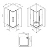 душевой уголок am.pm func 90x90 w84g-403-9090-bт профиль черный матовый стекло прозрачное