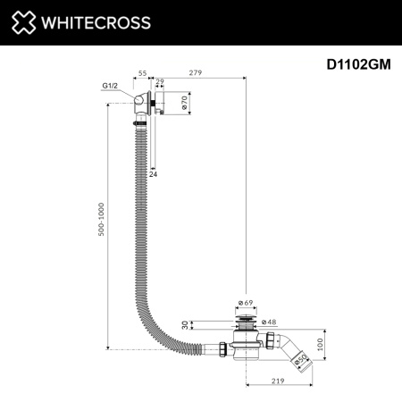 слив-перелив whitecross fill d1102gm оружейная сталь