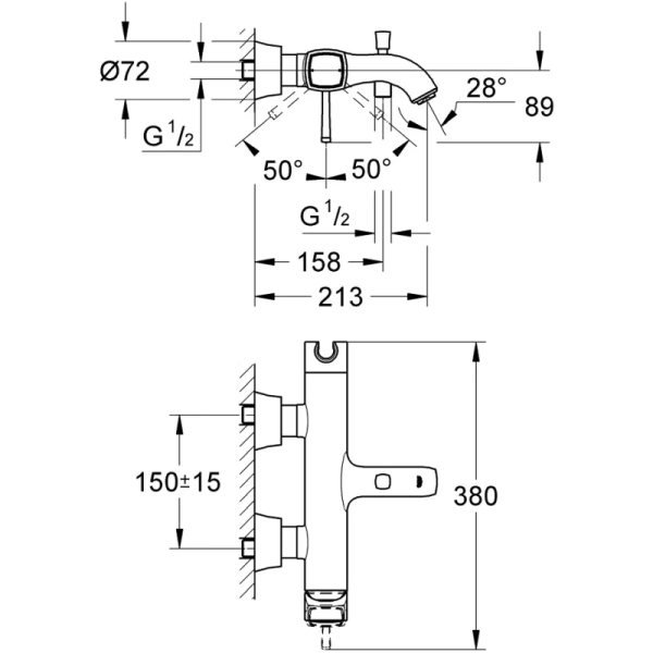 смеситель для ванны grohe grandera 23317000