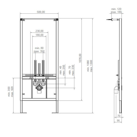 инсталляция для биде artceram 700.102