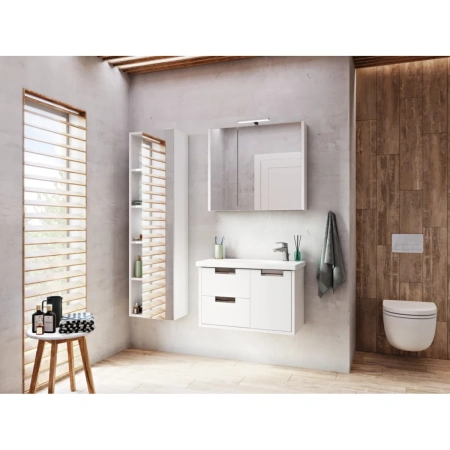 тумба с раковиной белый глянец 80 см roca etna 857301806 + 32700a000